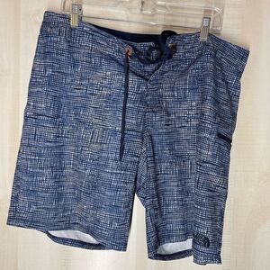 The North Face blue white swim trunks board short,‎ size 36